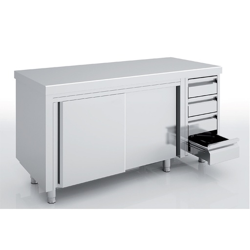 [MNCC60-240C] Meuble neutre - p. coulissantes et tiroirs - ERATOS - MNCC60-240C