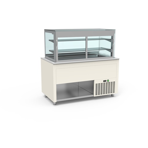 [SBVC-3G-B] Smart Buffet vitrine centrale cuve froide ventilée avec porte rabattable - ERATOS - SBVC-3G-B