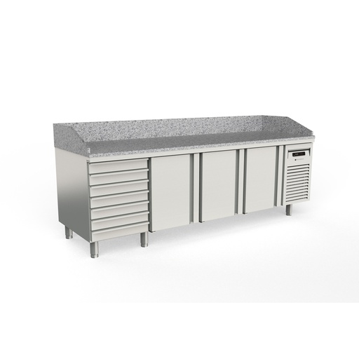 [MFP70-225-7] Meuble pizza 700 positif 3 p. + 1 neutre à pâtons - CORECO - MFP70-225-7