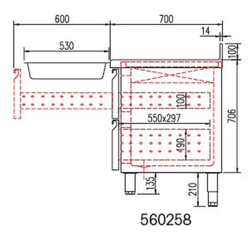 [560258] Kit tiroir pour meuble 700 MRG/MCG/MFC - CORECO - 560258