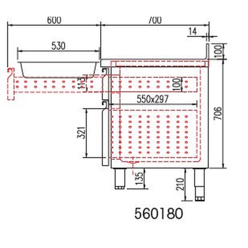 [560180] Kit tiroir pour meuble 700 MRG/MCG/MFC - CORECO - 560180