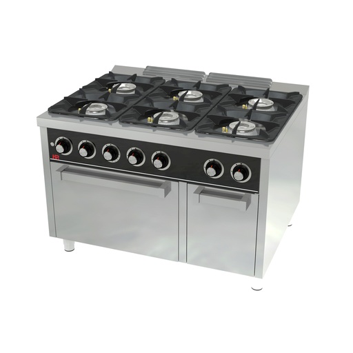 [C6F900H] Fourneau 6 feux vifs Série 900 four - HR FAINCA - C6F900H