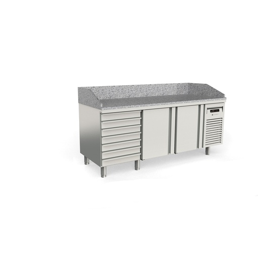 [MFP70-180-7] Meuble pizza 700 positif 2 p. + 1 neutre à pâtons - CORECO - MFP70-180-7