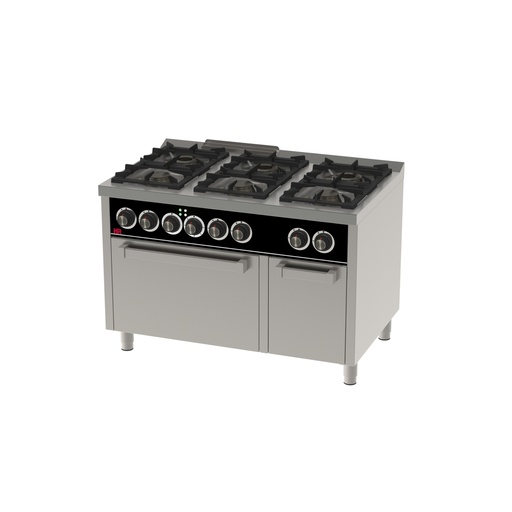 [C6F750HE] Fourneau 6 feux vifs s/750  avec four électrique - HR FAINCA - C6F750HE