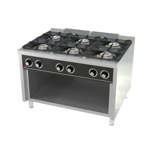 [C6F900E] Fourneau 6 feux vifs Série 900 sur placard - HR FAINCA - C6F900E