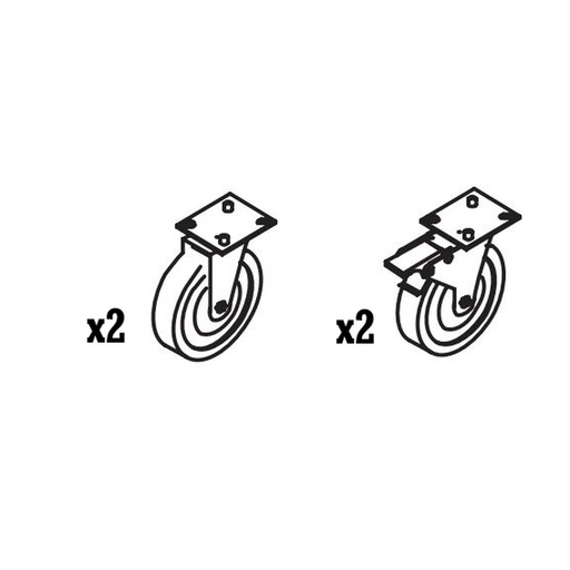 [KITR4] Kit 4 roulettes pour meuble ou armoire Coreco - CORECO - KITR4