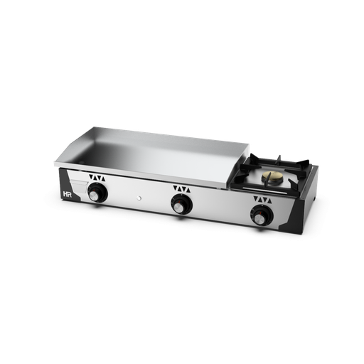 [PLC8100CRF] Plancha gaz 15 mm - Revêtement chrome + réchaud - HR FAINCA - PLC8100CRF