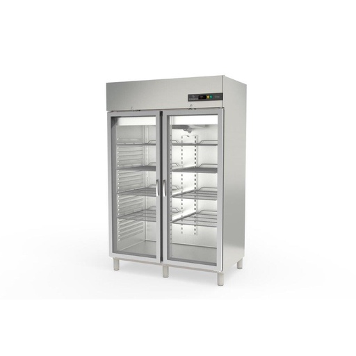[CGRE-1002-SPF] Armoire GN2/1 côtés emboutis positive 2 p. vitrées - CORECO - CGRE-1002-SPF
