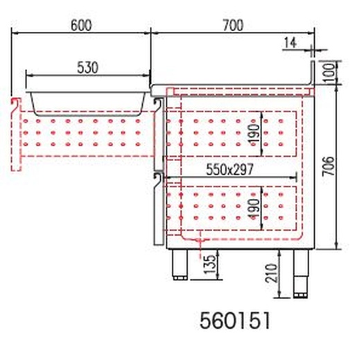 [560151] Kit tiroir pour meuble 700 MRG/MCG/MFC - CORECO - 560151