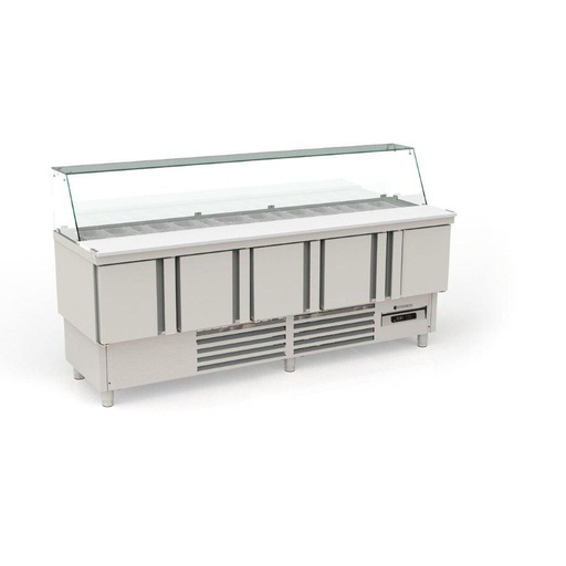 [MFK-220] Meuble de préparation 700 positif - 5 portes - CORECO - MFK-220