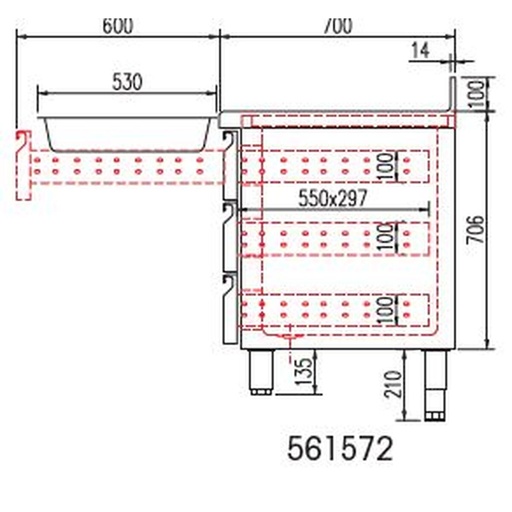 [561572] Kit tiroir pour meuble 700 MRG/MCG/MFC - CORECO - 561572
