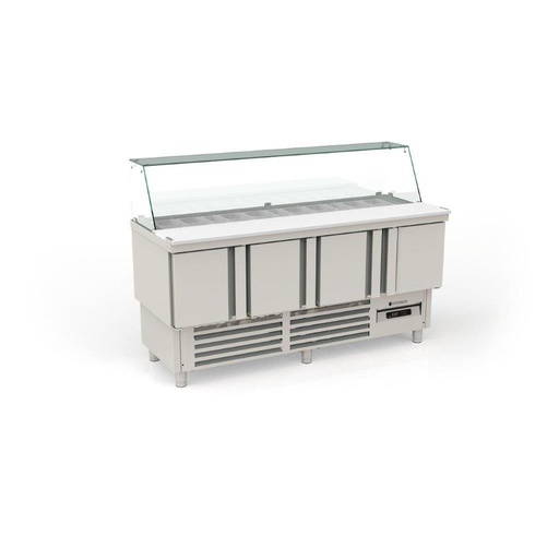 [MFK-180] Meuble de préparation 700 positif - 4 portes - CORECO - MFK-180