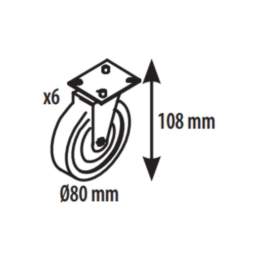 [KITR6] Kit 6 roulettes pour meuble ou armoire Coreco - CORECO - KITR6