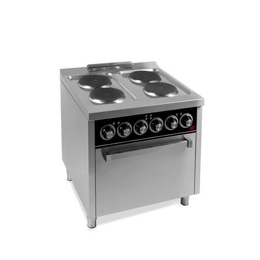 [CE4P750H] Fourneau électrique 4 plaques s/750 avec four électrique - HR FAINCA - CE4P750H